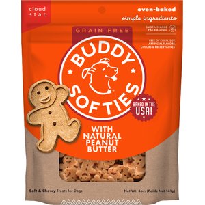 Buddy Biscuits Softies with Peanut Butter Soft & Chewy Dog Treats, 5-oz bag