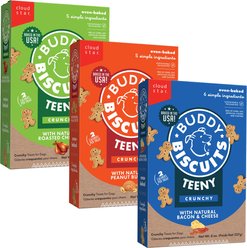 Buddy Biscuits Teeny Treats Variety Pack - Bacon & Cheese, Peanut Butter, & Chicken, 21-oz bundle slide 1 of 9