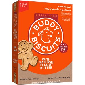 Buddy Biscuits Grain-Free Peanut Butter Dog Treats, 14-oz box