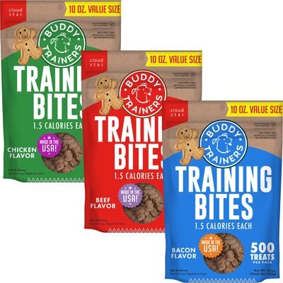 Buddy Biscuits Buddy Biscuits Trainers Training Bites Variety Pack - Bacon, Beef, & Chicken Dog Treats, 30-oz bundle