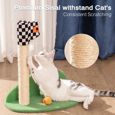 Show full view: EYS Golf Shape Climber with Natural Sisal Scratching Post Cat Toy with Catnip, Green slide 2 of 7