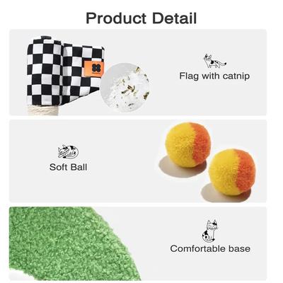 Show full view: EYS Golf Shape Climber with Natural Sisal Scratching Post Cat Toy with Catnip, Green slide 6 of 7