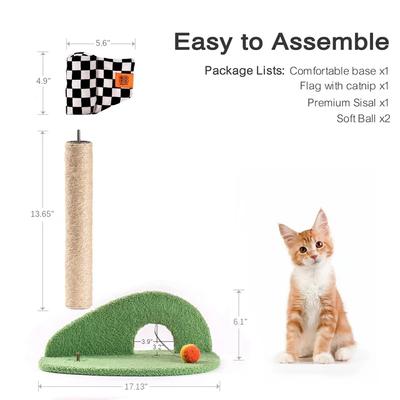 Show full view: EYS Golf Shape Climber with Natural Sisal Scratching Post Cat Toy with Catnip, Green slide 4 of 7