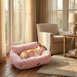 Kylinsure Sofa Dog & Cat Bed with Removable Washable Cover, Pink, Small