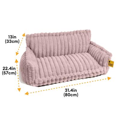 Show full view: FunnyFuzzy Fluffy Orthopedic Dog Sofa Bed, Pink, Large slide 9 of 10