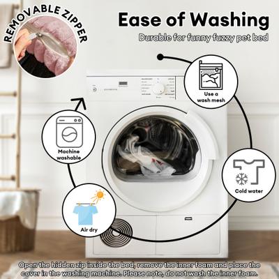 Show full view: FunnyFuzzy Fluffy Orthopedic Dog Sofa Bed, Pink, Large slide 8 of 10