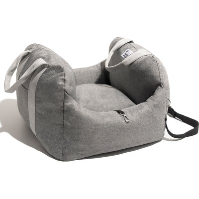 FunnyFuzzy FunnyFuzzy First Class Car Seat Travel Dog Bed, Gray, Single