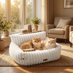 Kylinsure Sofa Dog & Cat Bed with Removable Washable Cover, Cream, Small slide 1 of 9