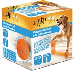 allforpaws Wag Play Waggy Bouncing Dog Ball Toy, Orange slide 2 of 4