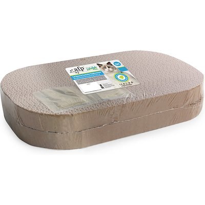allforpaws allforpaws Lifestyle 4 Pets Runway Scratcher Replacement Cat Scratch-Boxes with Catnip, Brown, 2 count