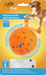 allforpaws Wag Play Waggy Bouncing Dog Ball Toy, Orange
