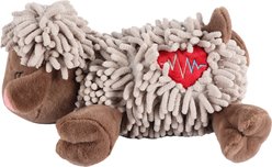 allforpaws Little Buddy Floppy Sheep with Heartbeat & Heating Pad Dog Plush Toy, Brown
