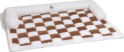 FunnyFuzzy Cozy Cream Plaid Dog & Cat Sofa Bed, Brown, Large slide 1 of 9
