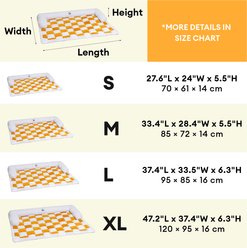 FunnyFuzzy Cozy Cream Plaid Dog & Cat Sofa Bed, Yellow, Medium slide 2 of 9
