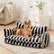 Show in main carousel: FunnyFuzzy Striped Faux Lambswool Orthopedi Dog Sofa Bed, Black, Large slide 5 of 10