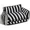 Show in main carousel: FunnyFuzzy Striped Faux Lambswool Orthopedi Dog Sofa Bed, Black, Large slide 1 of 10