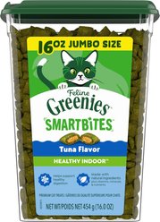 Sheba Perfect Portions Seafood Pate Grain-Free Food Trays + Greenies Feline Greenies Smartbites Healthy Indoor Tuna Flavored Cat Treats slide 2 of 9