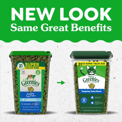 Show full view: Greenies Feline Tempting Tuna Flavor Adult Dental Cat Treats, 42-oz bundle  slide 3 of 13