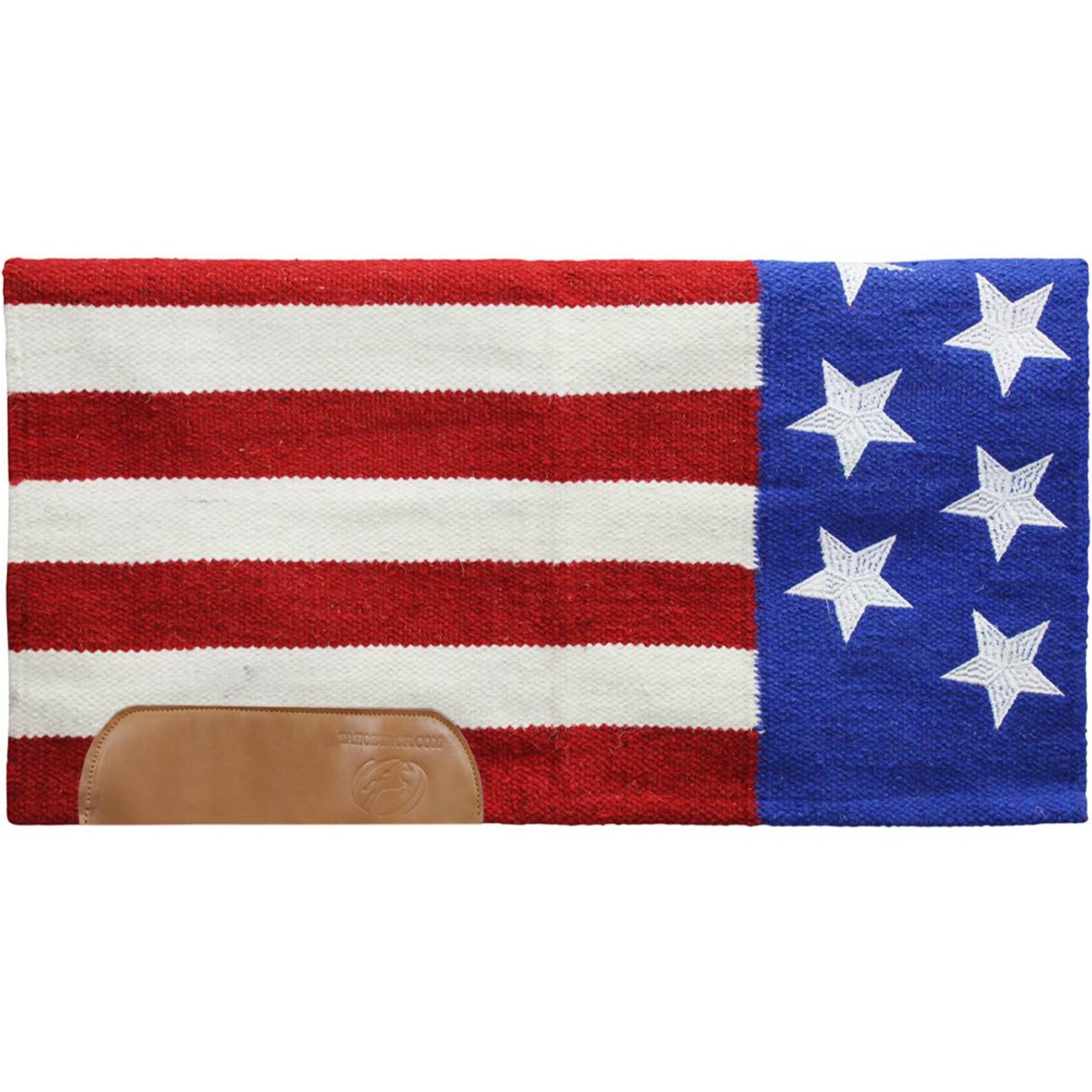 Tahoe Tack American Pride New Zealand Wool Western Horse Saddle Blanket, Red, White, Blue, 32 x 32-in