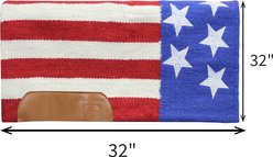 Tahoe Tack American Pride New Zealand Wool Western Horse Saddle Blanket, Red, White, Blue, 32 x 32-in slide 2 of 5