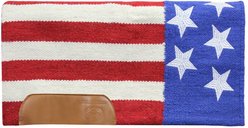 Tahoe Tack American Pride New Zealand Wool Western Horse Saddle Blanket, Red, White, Blue, 26 x 26-in