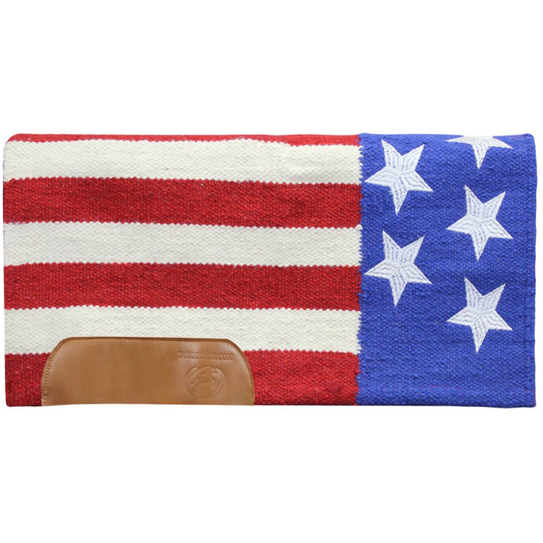 Tahoe Tack American Pride New Zealand Wool Western Horse Saddle Blanket, Red, White, Blue, 26 x 26-in