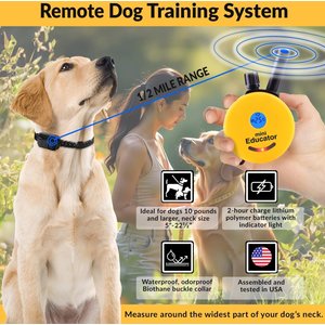 Educator By E-Collar Technologies Mini 1/2 Mile Range Remote Waterproof Dog Training Collar, 1 collar