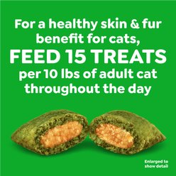Greenies Feline SmartBites Healthy Skin & Fur Natural Chicken Flavor Soft & Crunchy Adult Cat Treats, 4.6-oz bag slide 2 of 9