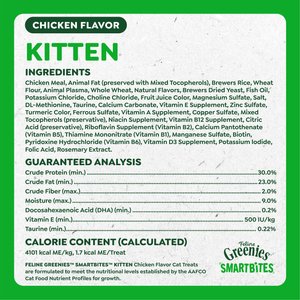 Greenies Smartbites Kitten Chicken Flavor Cat Crunchy Treat, 2.1-oz pouch
