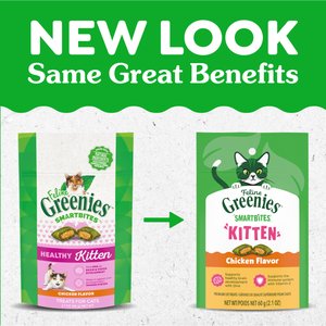 Greenies Smartbites Kitten Chicken Flavor Cat Crunchy Treat, 2.1-oz pouch