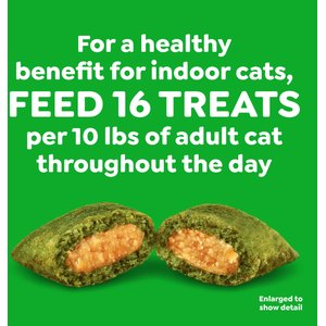 Greenies Feline SmartBites Healthy Indoor Natural Chicken Flavor Soft & Crunchy Adult Cat Treats, 16-oz tub