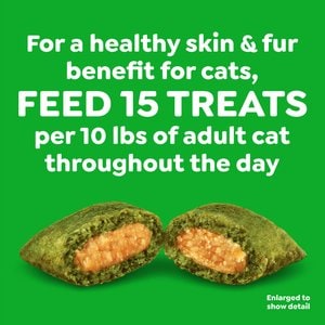 Greenies Feline SmartBites Healthy Skin & Fur Natural Salmon Flavor Soft & Crunchy Adult Cat Treats, 2.1-oz bag