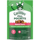 Greenies Pill Pockets Feline Natural Salmon Flavor Soft Adult Cat Treats, 45 count