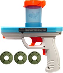 Nerf Cat Catnip Blaster with 3 Catnip Discs Cat Toy, Blue/Orange, 7.9-in slide 2 of 5