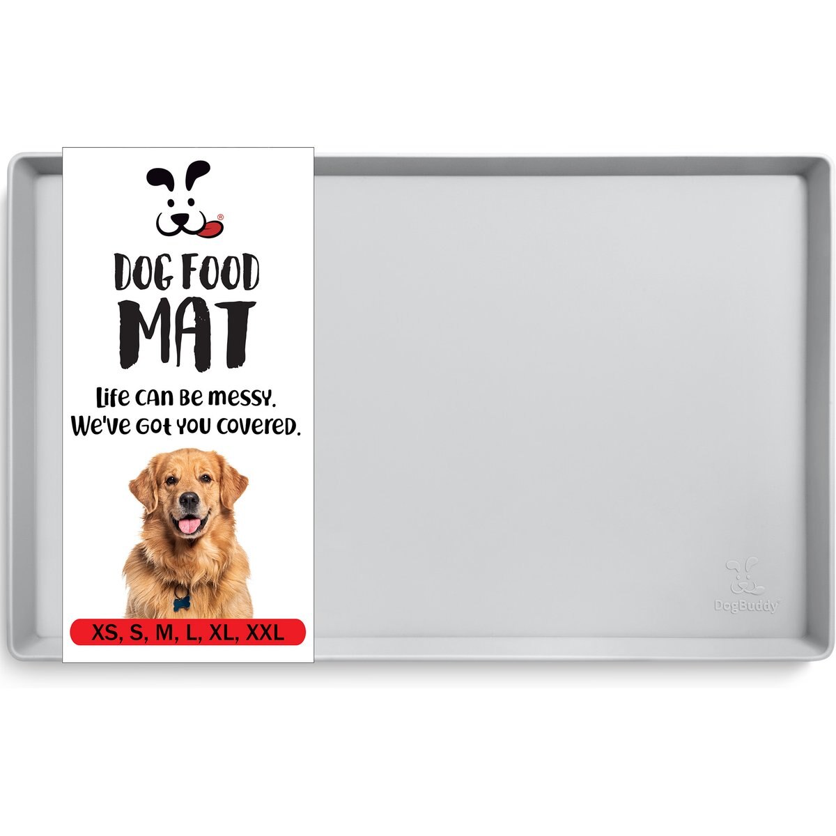 DogBuddy Modern Silicone Dog & Cat Food Placemat, X-Large, Mist