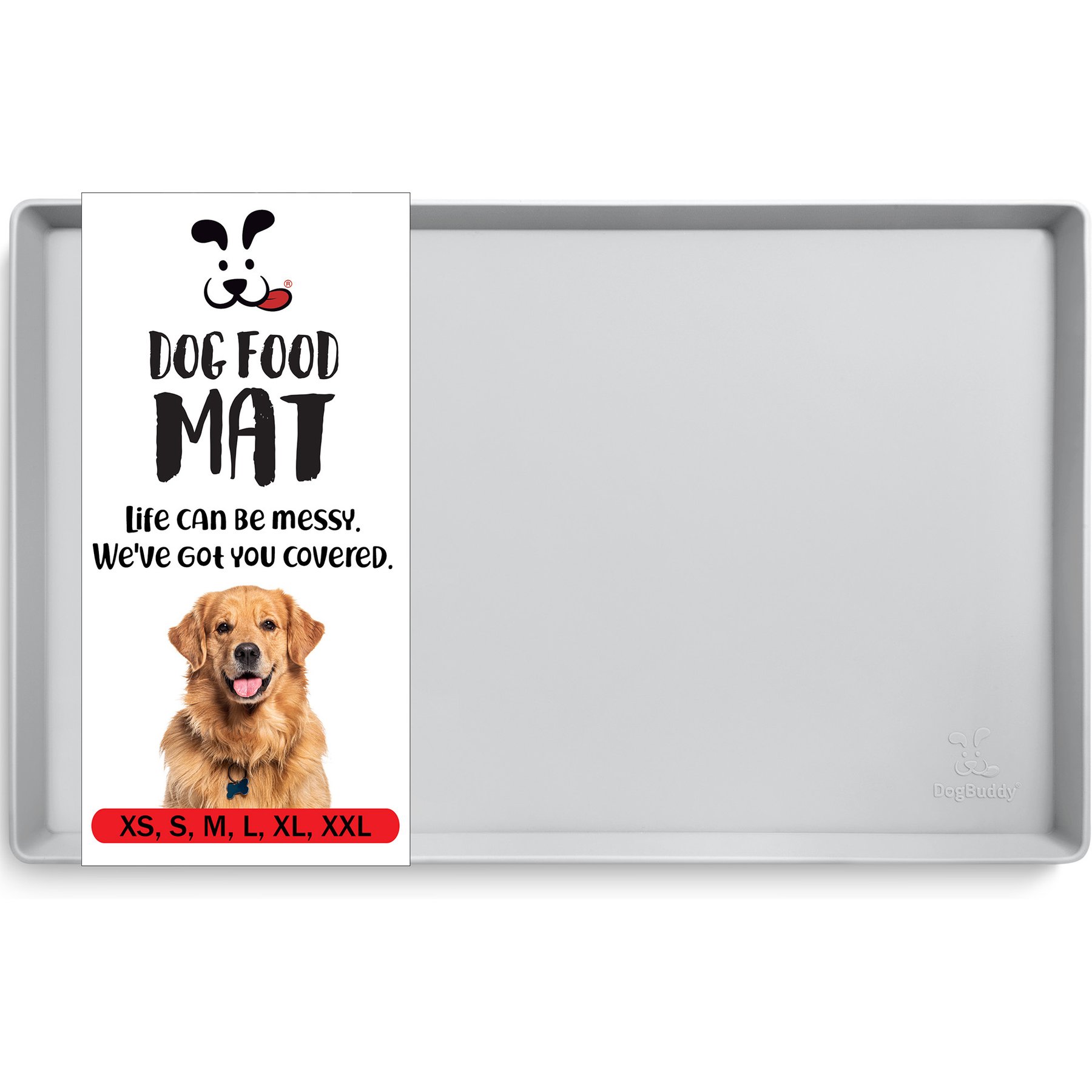 DogBuddy Modern Silicone Dog & Cat Food Placemat, X-Large, Mist