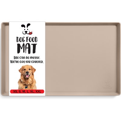 DogBuddy DogBuddy Modern Silicone Dog & Cat Food Placemat, X-Large, Taupe