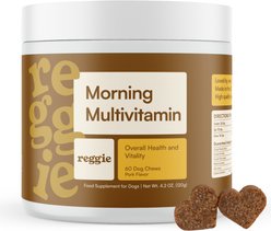 Reggie Morning Multivitamin Pork Flavored Soft Chew Multivitamins for Dogs, 60 count