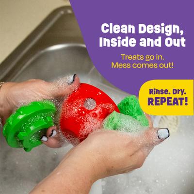 Show full view: Brightkins 2-Piece Strawberry Tough & Tumble Treat Dispenser Dog Toy, Multicolor, 7.21 x 5.24 x 3.11-in slide 5 of 8