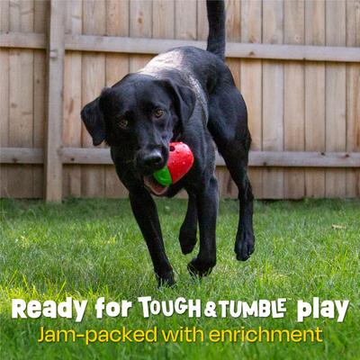 Show full view: Brightkins 2-Piece Strawberry Tough & Tumble Treat Dispenser Dog Toy, Multicolor, 7.21 x 5.24 x 3.11-in slide 3 of 8