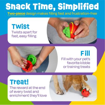 Show full view: Brightkins 2-Piece Strawberry Tough & Tumble Treat Dispenser Dog Toy, Multicolor, 7.21 x 5.24 x 3.11-in slide 4 of 8