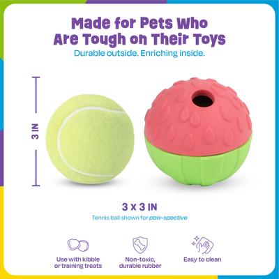 Show full view: Brightkins Watermelon Treat Dispenser Dog Toy, Multicolor, 7.21 x 5.24 x 3.11-in slide 2 of 8