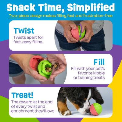 Show full view: Brightkins Watermelon Treat Dispenser Dog Toy, Multicolor, 7.21 x 5.24 x 3.11-in slide 4 of 8