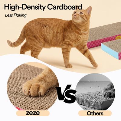 Show full view: ZEZE Neon Sweetheart Cardboard Reversible Honeycomb Corrugated Cat Scratcher Pad, 2 count, Neon, Large slide 7 of 10