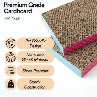 Show full view: ZEZE Neon Sweetheart Cardboard Reversible Honeycomb Corrugated Cat Scratcher Pad, 2 count, Neon, Large slide 4 of 10