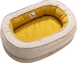 FunnyFuzzy Orthopedic Donut Dog Bed, Ginkgo Yellow, XX-Large