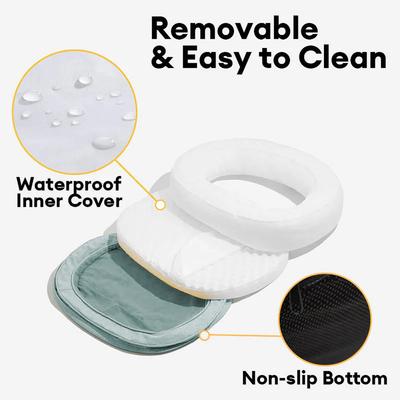 Show full view: FunnyFuzzy Orthopedic Donut Dog Bed, Lake Green, Large slide 7 of 10