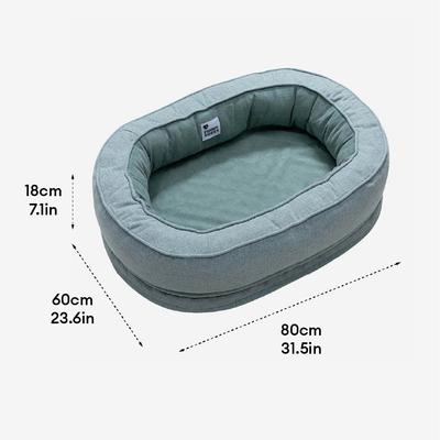 Show full view: FunnyFuzzy Orthopedic Donut Dog Bed, Lake Green, Large slide 9 of 10