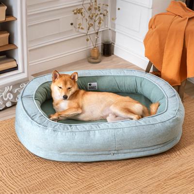 Show full view: FunnyFuzzy Orthopedic Donut Dog Bed, Lake Green, Large slide 3 of 10