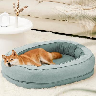 Show full view: FunnyFuzzy Orthopedic Donut Dog Bed, Lake Green, Large slide 4 of 10